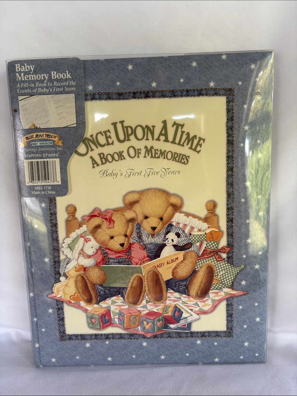 BRAND NEW RARE BLUE JEAN TEDDY BABY MEMORY BOOK- 2001. - Picture 2 of 10